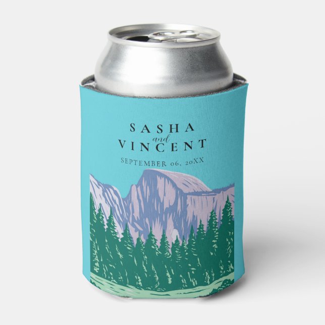 Enfriador De Latas Parque nacional Yosemite Boda Retro (Lata Anverso)
