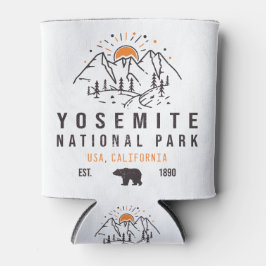 Enfriador De Latas Parque nacional Yosemite Montaña Retro Sunset