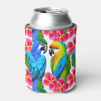 Enfriador De Latas Parroquias coloridas con flores tropicales tira a