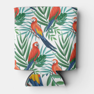 Enfriador De Latas Parrots tropicales: Palm exuberante sin foco