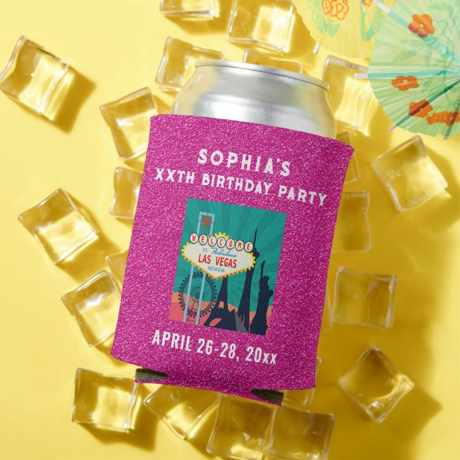 Enfriador De Latas Partido de Cumpleaños de Las Vegas favorece a Purp (Verano in situ)