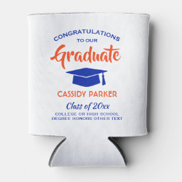 Enfriador De Latas Partido de Graduación de Felicidades Naranja moder