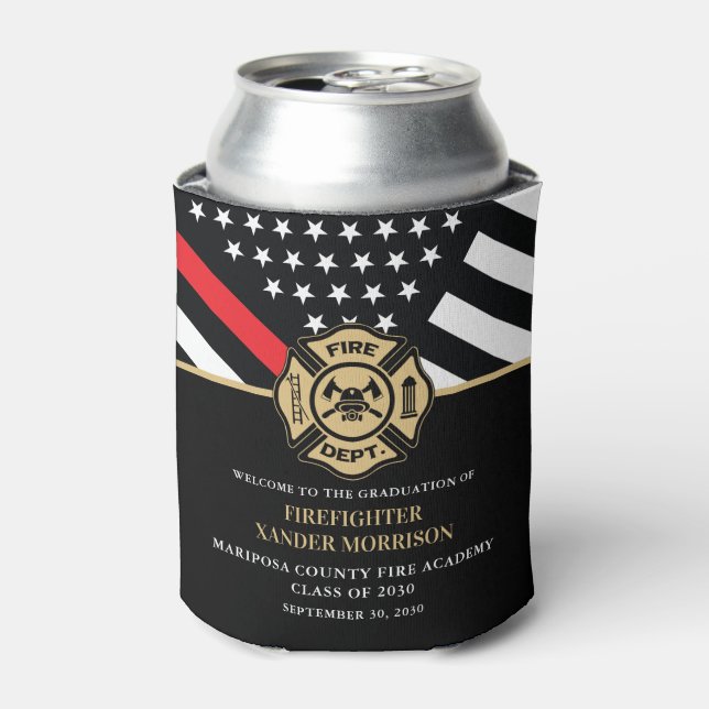 Enfriador De Latas Partido de graduación de la Academia de Bomberos (Lata Anverso)
