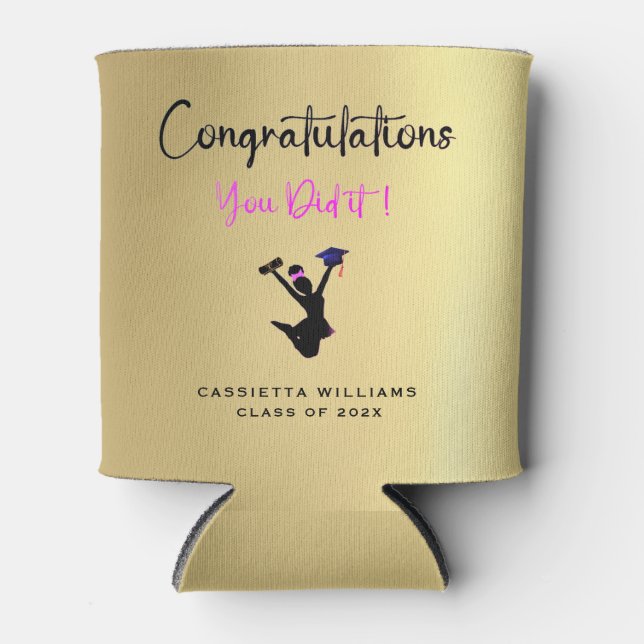 Enfriador De Latas Partido de Graduación de Oro de los Congrats Afric (Anverso)