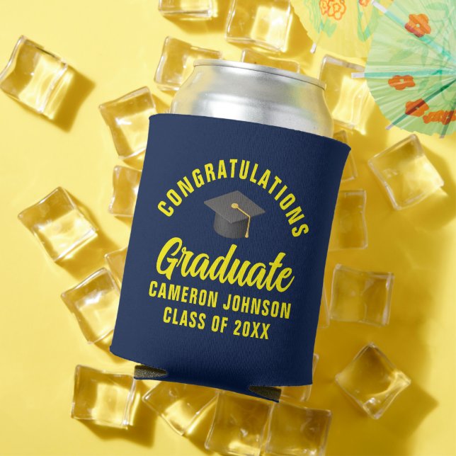 Enfriador De Latas Partido de Graduación de Personalizado Amarillo Az (Verano in situ)