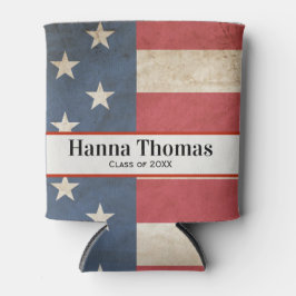 Enfriador De Latas Partido de Graduación Patriótico de la Bandera de