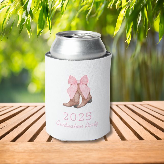 Enfriador De Latas Partido de Graduación Rosa Occidental Cowgirl 2025 (Subido por el creador)