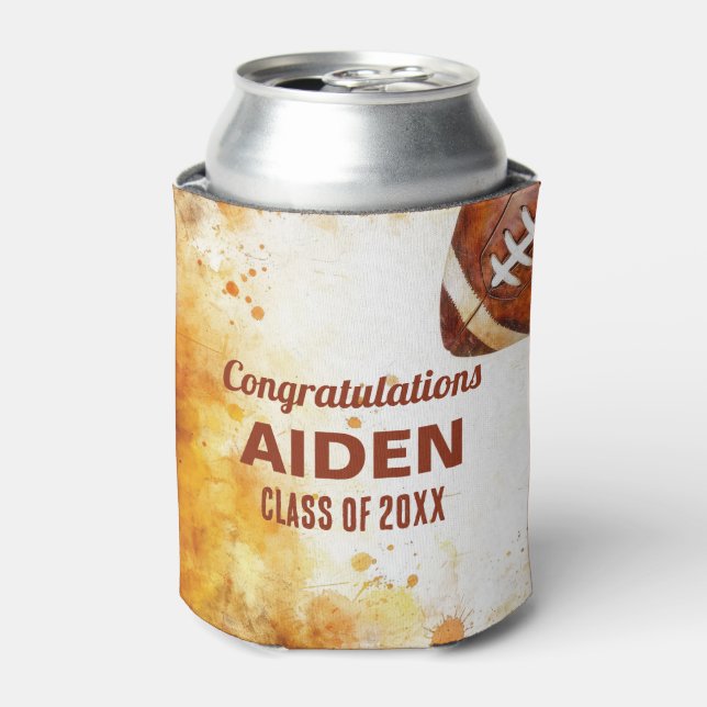 Enfriador De Latas Partido de Graduación Temático del Fútbol (Lata Anverso)