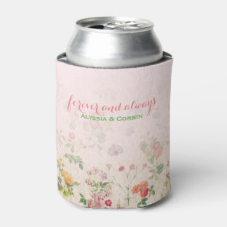 Enfriador De Latas Partido de la Bachelorette, Boda rosa floral vinta