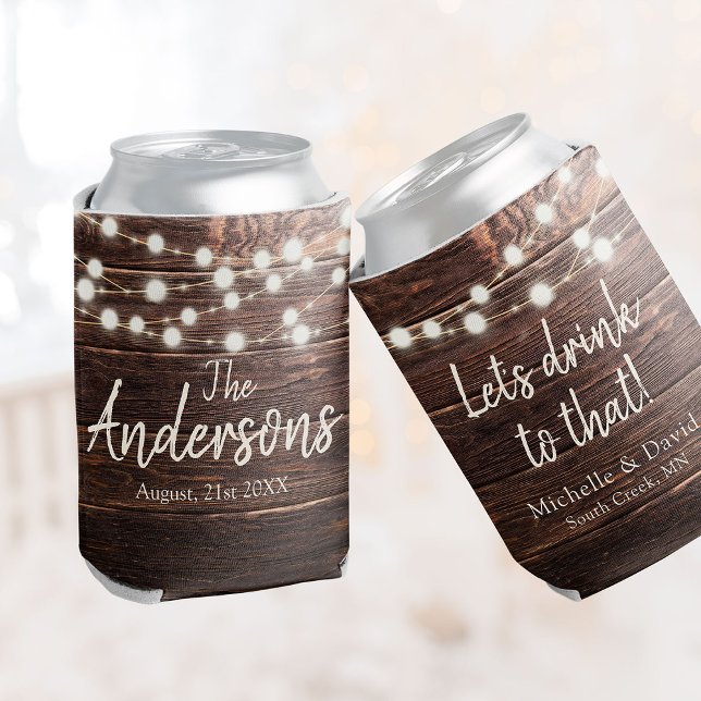 Enfriador De Latas Partido de la Boda Rústica personalizado favorece  (Subido por el creador)
