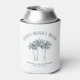 Enfriador De Latas Partido de soltería Colorable Palm Tree