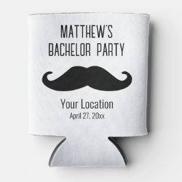 Enfriador De Latas Partido del bachiller Negro Mustache Favor de la b