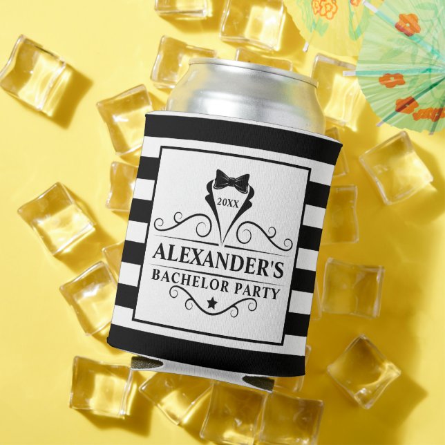 Enfriador De Latas Partido del bachiller Tie negro a rayas (Verano in situ)