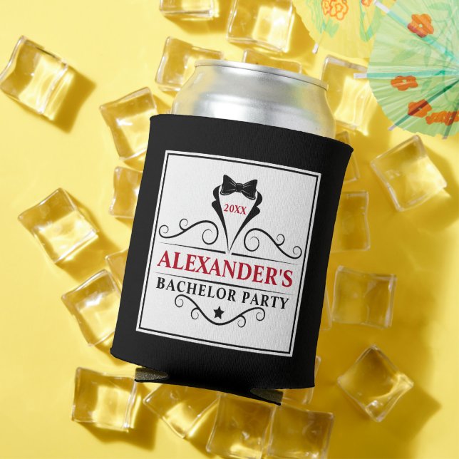 Enfriador De Latas Partido del Soltero Negro Tiaje Rojo o Elegir colo (Verano in situ)