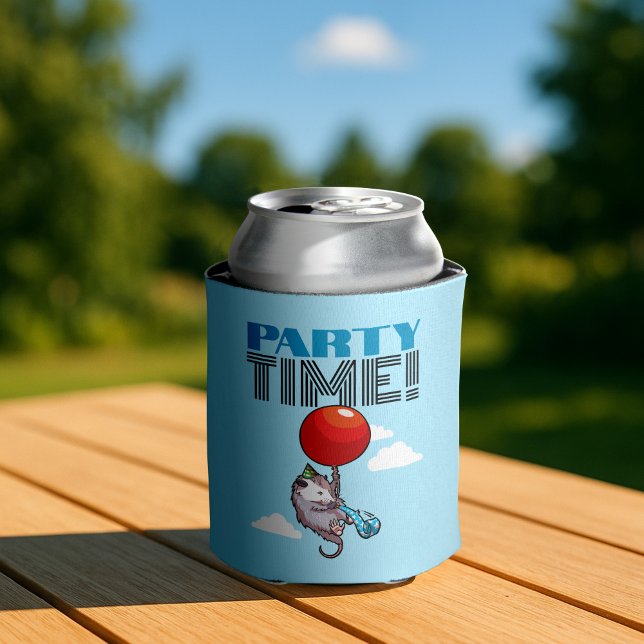 Enfriador De Latas PARTY TIME! Fiesta Possum Funny Flotando Opossum (Subido por el creador)