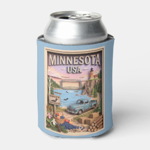 Enfriador De Latas Paseo en Minnesota North Shore Lake 3D Texturizado