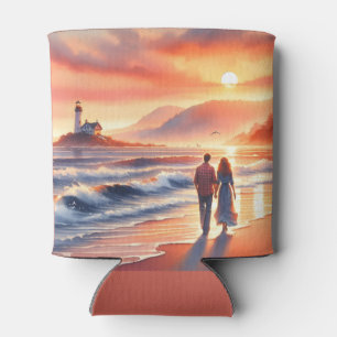 Enfriador De Latas Paseo romántico por el faro al atardecer en la cos