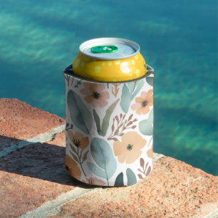 Enfriador De Latas Pastel Flor silvestre acuarela Floral Boho Primave