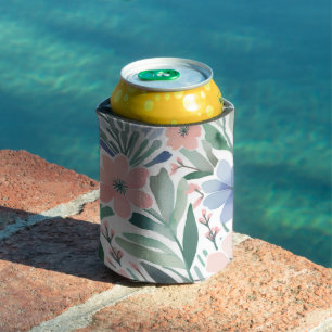 Enfriador De Latas Pastel Flor silvestre acuarela Floral Boho Primave