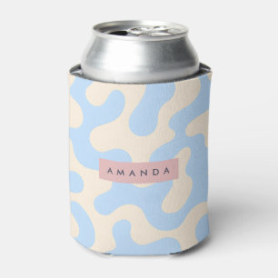 Enfriador De Latas Pastel Personalizado Camuflaje Abstracto Azul Past