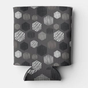 Enfriador De Latas Pasteles Geométricos: Patrón texturado de época.