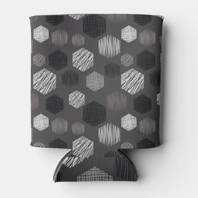 Enfriador De Latas Pasteles Geométricos: Patrón texturado de época. (Anverso)