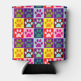 Enfriador De Latas Patas multicolores en cuadrados multicolores