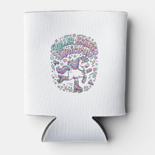 Enfriador De Latas Patines Unicornio Unicornio Estilo Retro Gráfico 