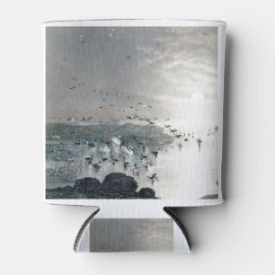 Enfriador De Latas Patos, pajares y cisnes en el lago al atardecer