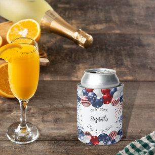 Enfriador De Latas Patria de cumpleaños patriótica Estados Unidos ban