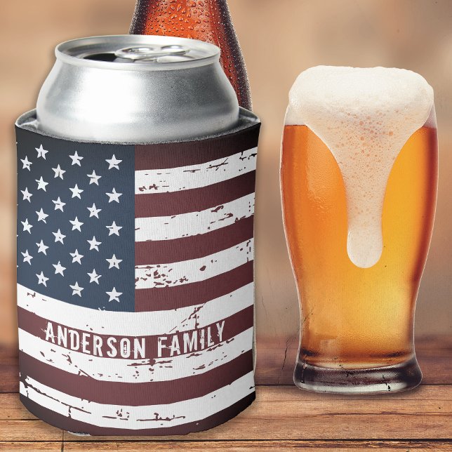 Enfriador De Latas Patriota de la bandera estadounidense de EE. UU. (Subido por el creador)