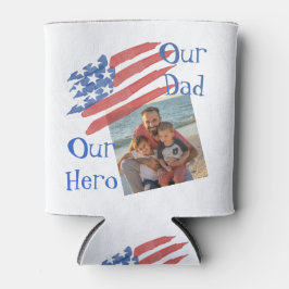 Enfriador De Latas Patriotic Father's Day Stars & Stripes Photo