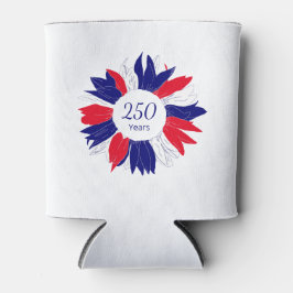 Enfriador De Latas Patriotic Floral 4th of July Bbq 250 Anniversary 