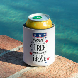 ENFRIADOR DE LATAS PATRIOTIC LAND OF THE FREE BECAUSE OF THE BRAVE