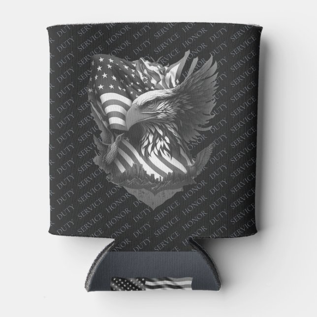 Enfriador De Latas Patriotic Military Appreciation Thank You Veterans (Anverso)