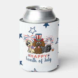 Enfriador De Latas Patriótico 4 de julio Fuegos artificiales cutáneo 