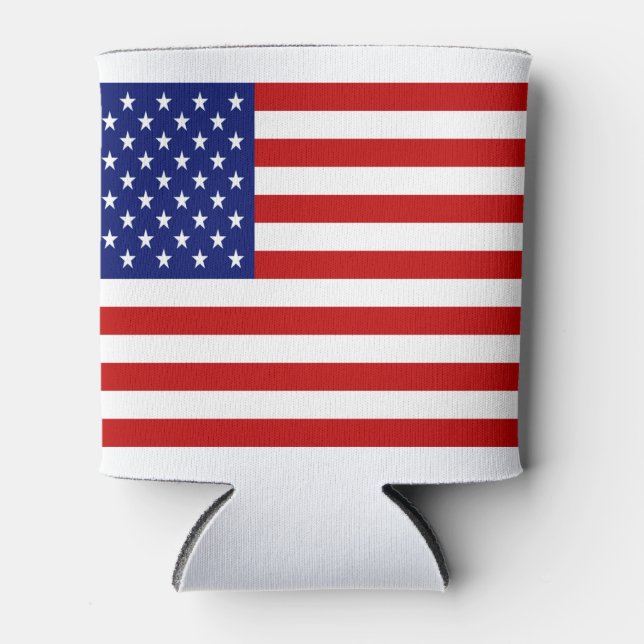 Enfriador De Latas Patriótico de Bandera Americana clásica y Guay (Anverso)