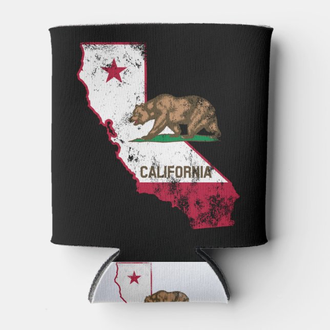Enfriador De Latas Patriótico de Bandera de California (Anverso)