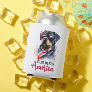 Enfriador De Latas Patriótico Dog-Rottweiler