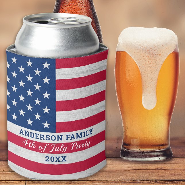 Enfriador De Latas Patriótico personalizado de la bandera estadounide (Subido por el creador)