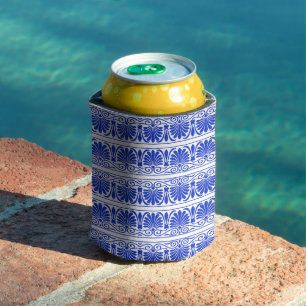 Enfriador De Latas Patrón árabe del Mediterráneo griego Azul