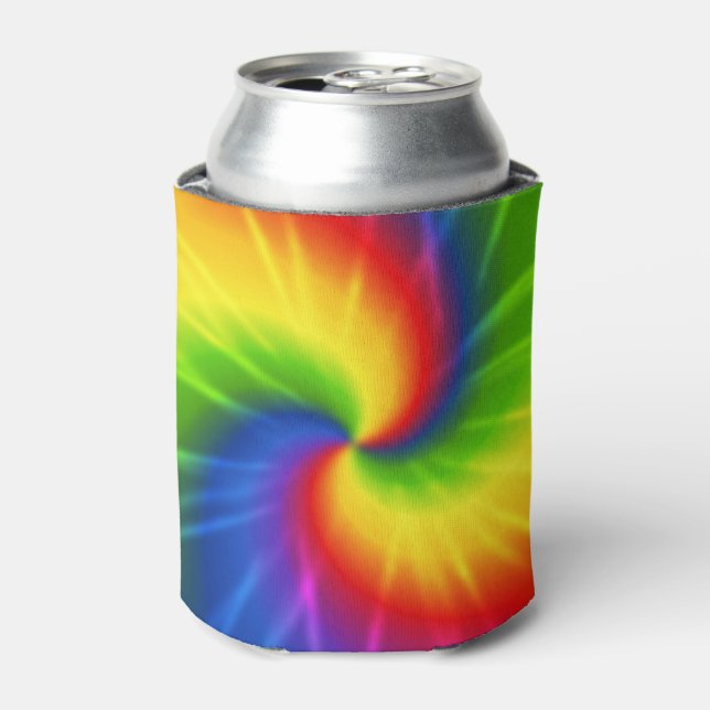 Enfriador De Latas Patrón arcoiris de tinte (Lata Anverso)