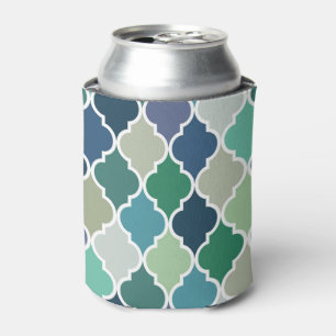 Enfriador De Latas Patrón azul, verde y turquesa de quatrefol