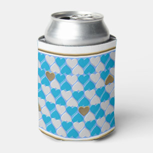 Enfriador De Latas Patrón bávaro azul y blanco.