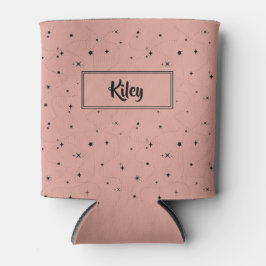 Enfriador De Latas patrón celeste rosa antiguo