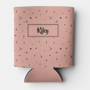 Enfriador De Latas patrón celeste rosa antiguo