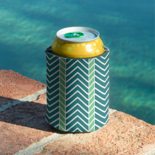 Enfriador De Latas Patrón Chevron Verde Azulado