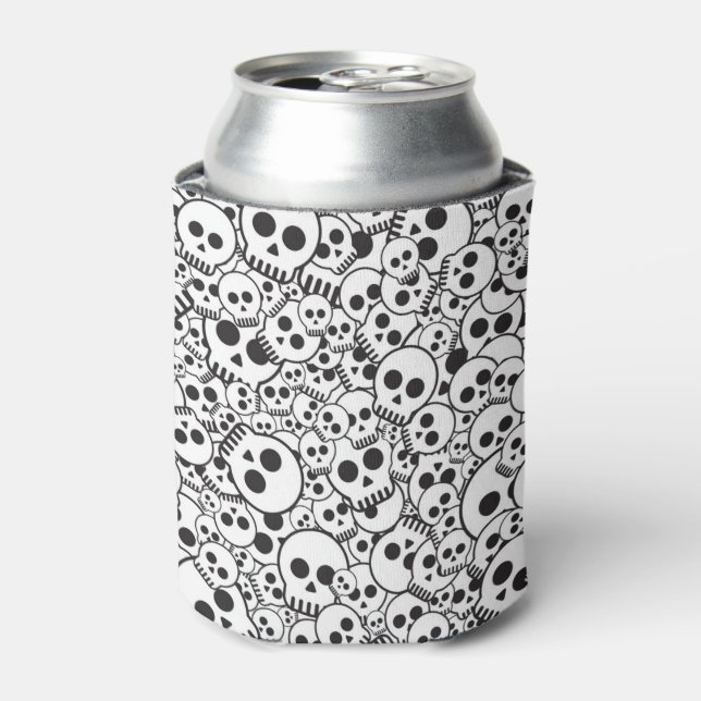 Enfriador De Latas Patrón con cráneos (Lata Anverso)