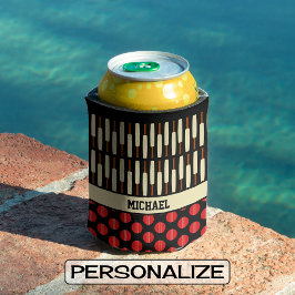 Enfriador De Latas Patrón con tema de críquet nombre personalizado ro