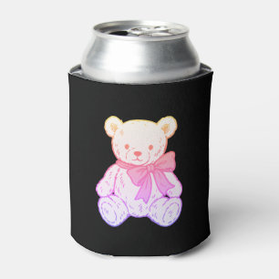 Enfriador De Latas Patrón continuo de osito de peluche pastel espeluz